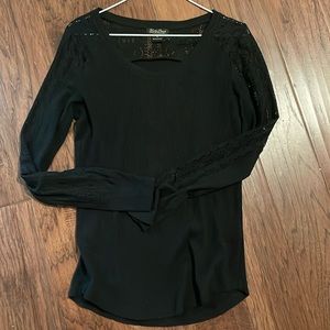 NWOT Lucky Black Lace detailed top